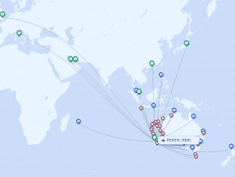 Direct (non-stop) flights from Perth (PER) - FlightsFrom.com